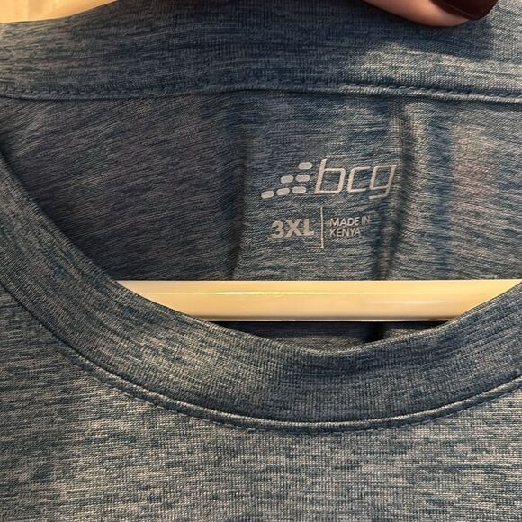 Two BCG Mens Turbo Textured  Moisture Wicking T-Shirts coral and blue 3XL - Picture 5 of 7